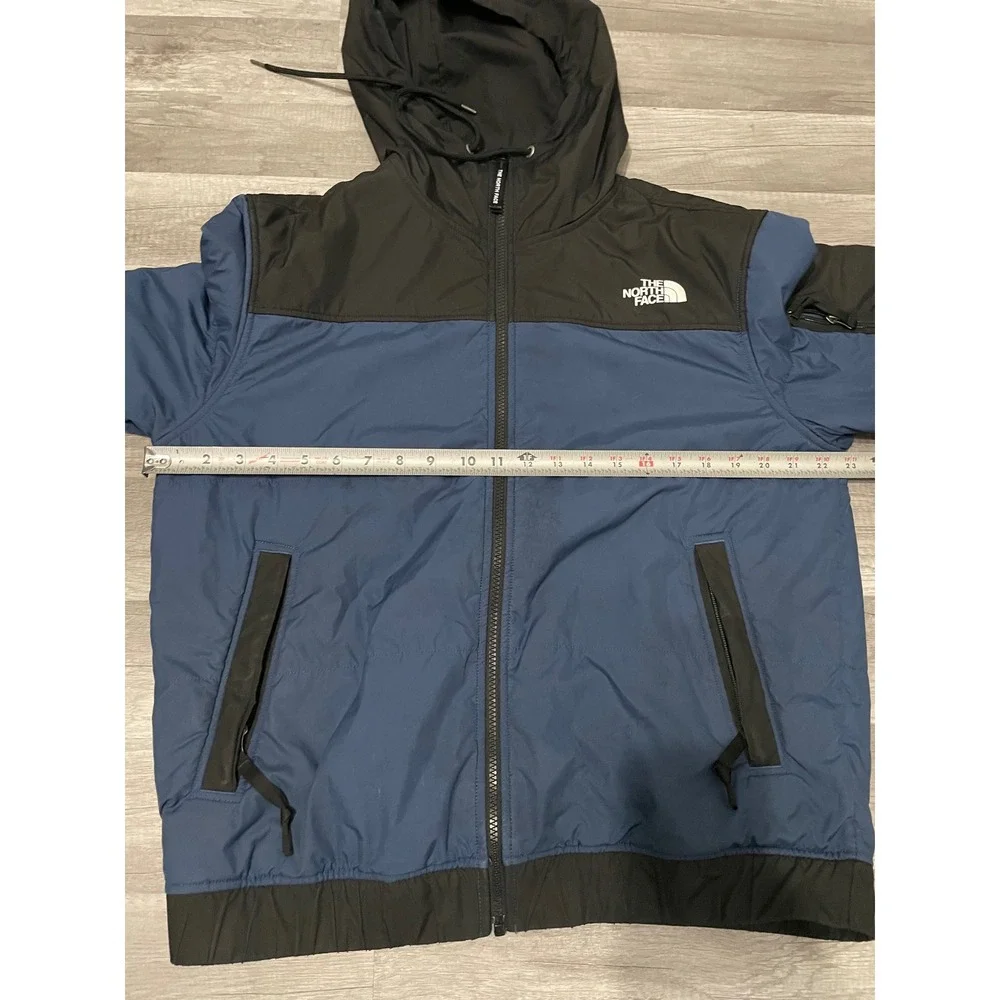 The North Face Men's Hooded Jacket M Blue Black Colorblock Insulated
